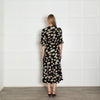 Ba&sh Black Cream Yellow Floral Button Up Front Dress