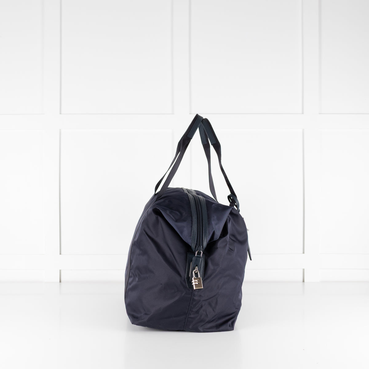 Prada Navy Re-Nylon and Saffiano Leather Duffle Bag