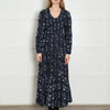 Apiece Apart Navy Shirred Silk Maxi Dress
