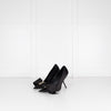 Ferragamo Black Silk Pointed Erica x5 Heels