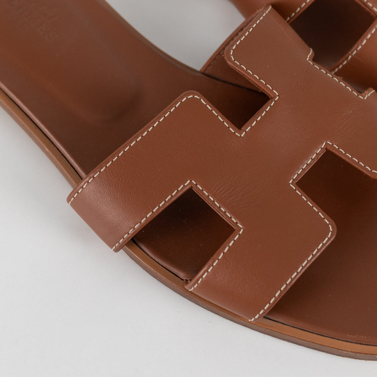 Hermes Tan Leather Oran Sandals
