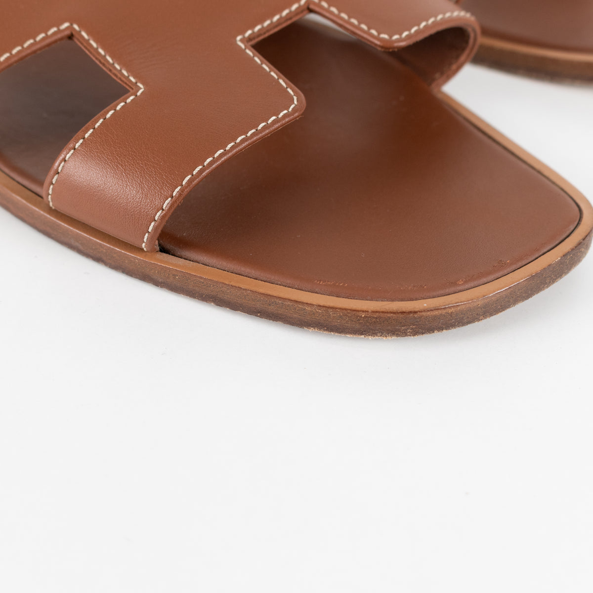Hermes Tan Leather Oran Sandals