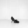Ferragamo Black Silk Pointed Erica x5 Heels