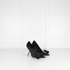 Ferragamo Black Silk Pointed Erica x5 Heels