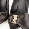Ferragamo Black Silk Pointed Erica x5 Heels