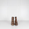 Me + Em Brown Snake Embossed Ankle Boots