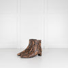 Me + Em Brown Snake Embossed Ankle Boots