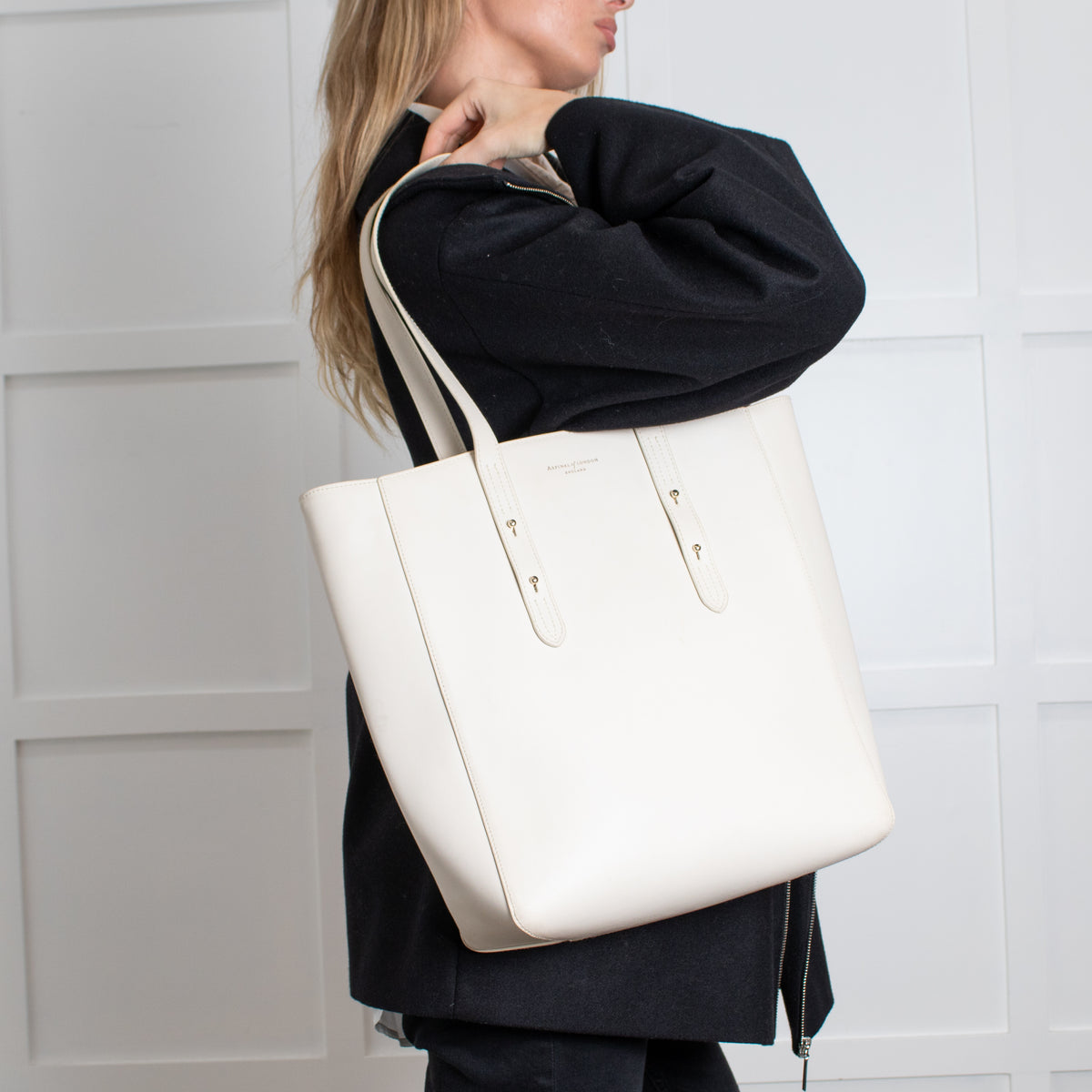 Aspinal of London Cream Top Handle Tote