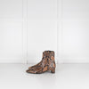 Me + Em Brown Snake Embossed Ankle Boots