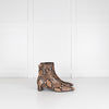 Me + Em Brown Snake Embossed Ankle Boots