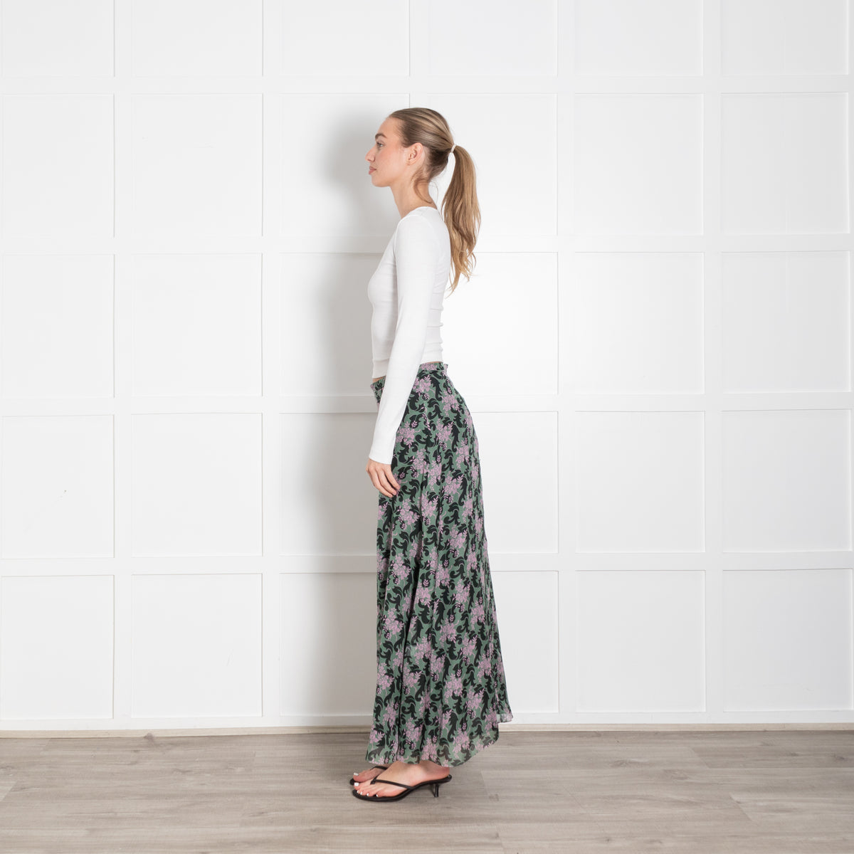 Ridley Green Black Pink Floral Skirt