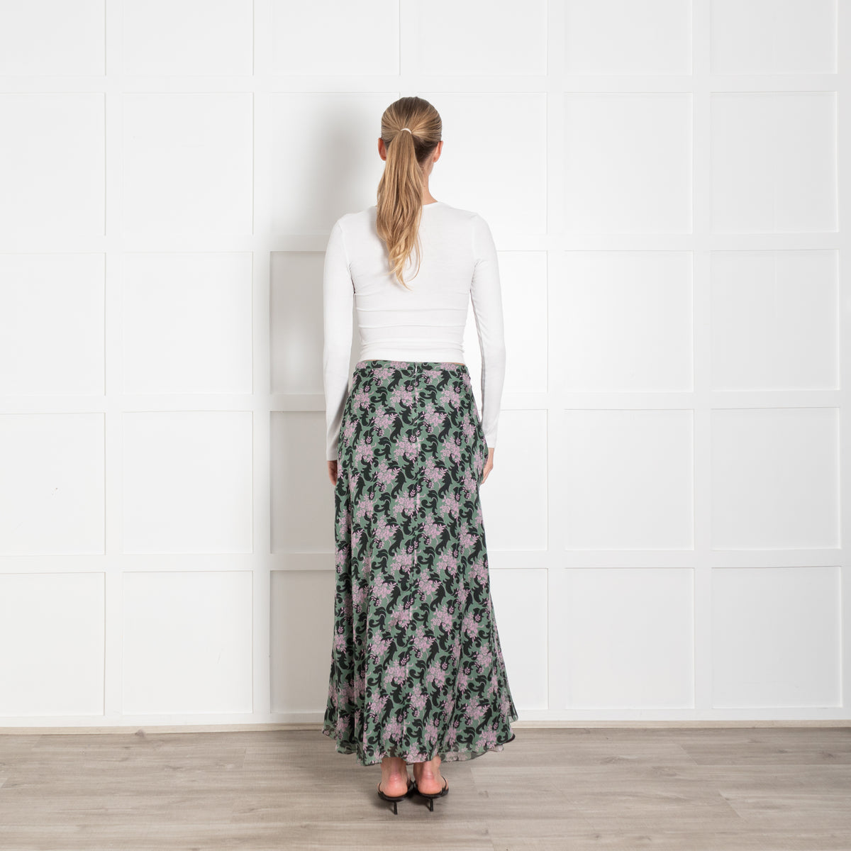 Ridley Green Black Pink Floral Skirt