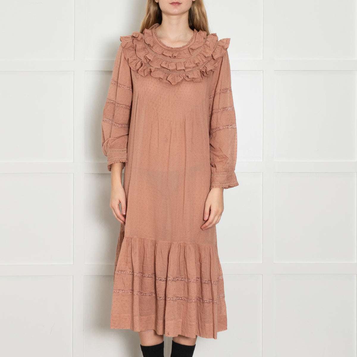 Doen Blush Cotton Frilled Dress