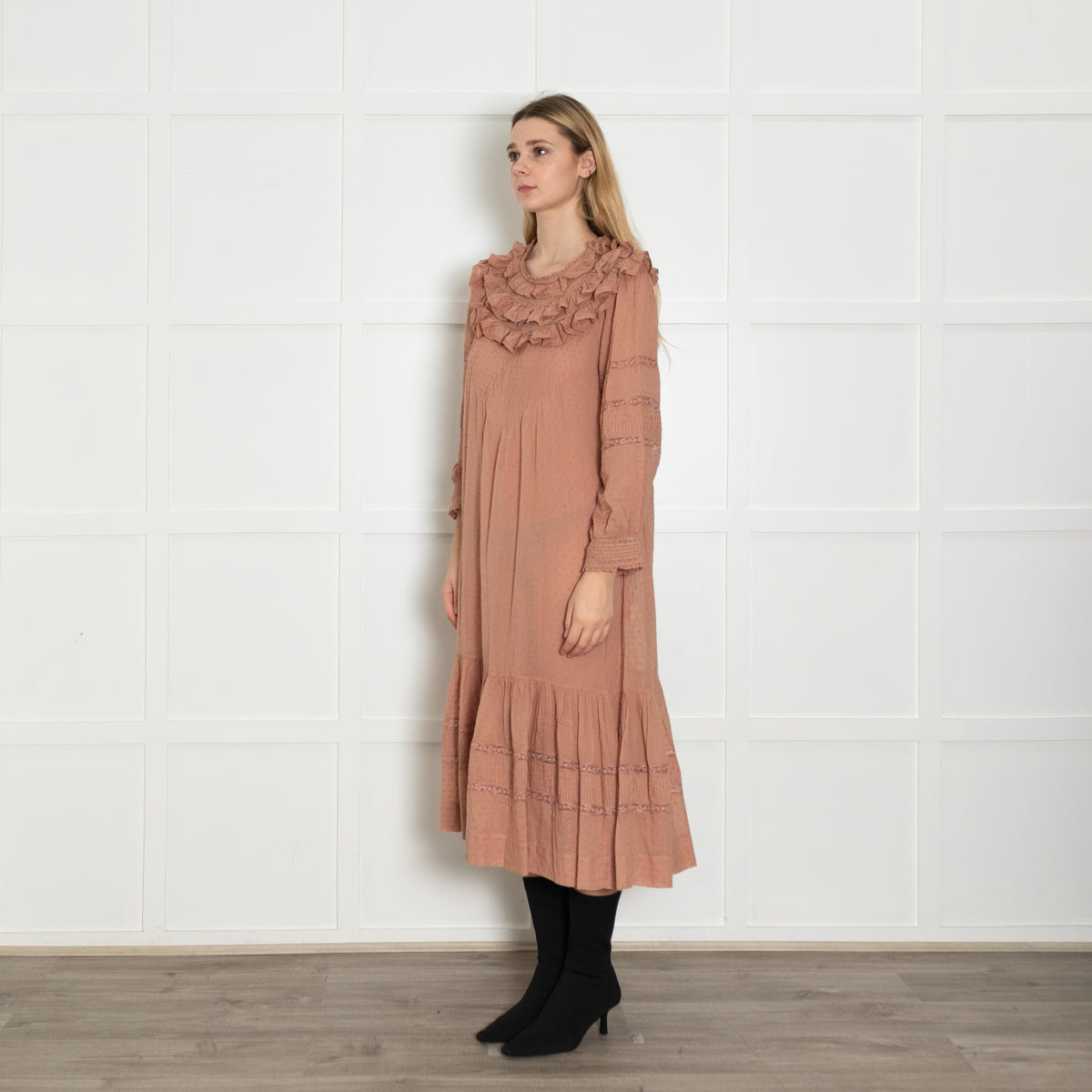 Doen Blush Cotton Frilled Dress