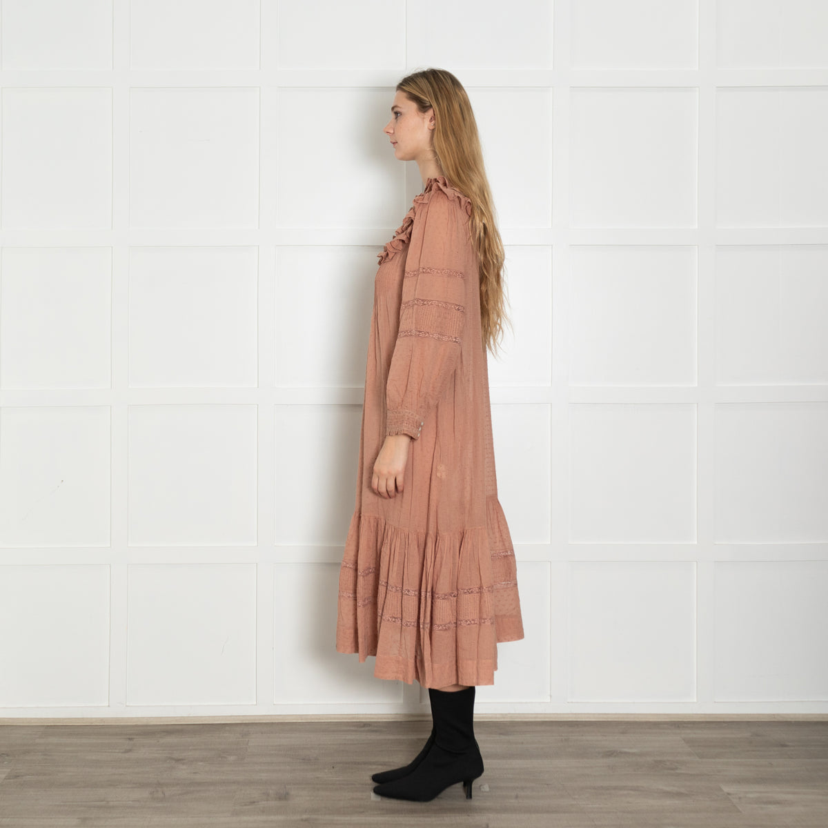 Doen Blush Cotton Frilled Dress