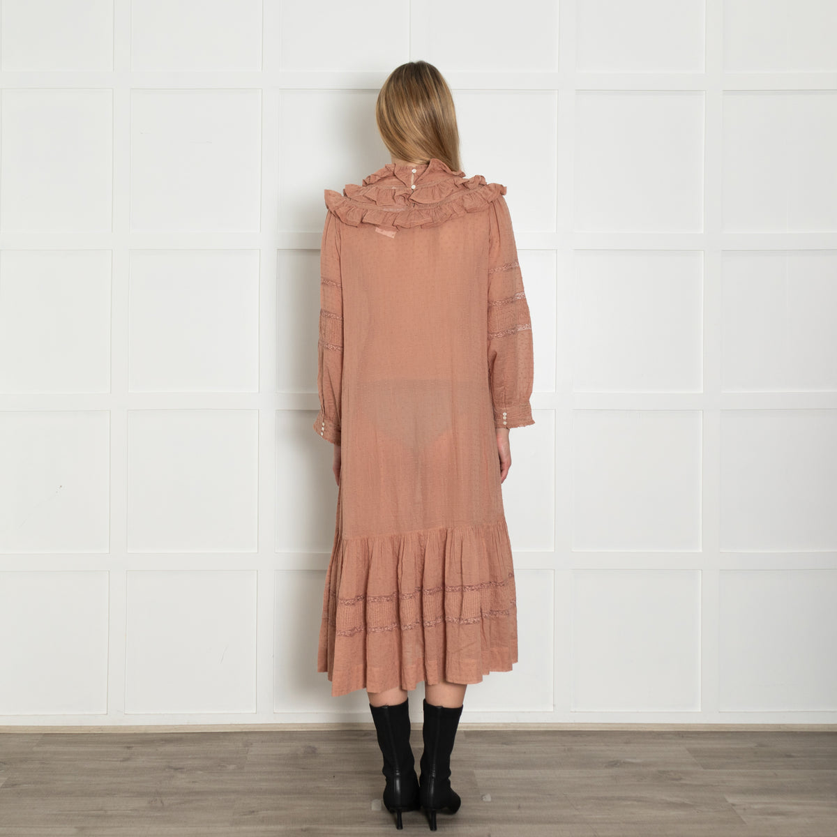 Doen Blush Cotton Frilled Dress