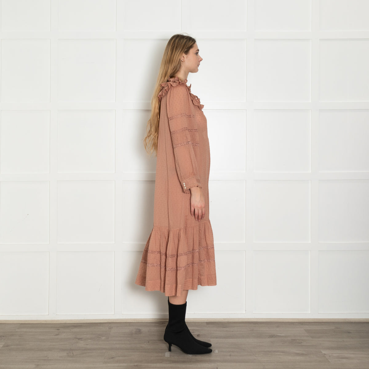 Doen Blush Cotton Frilled Dress