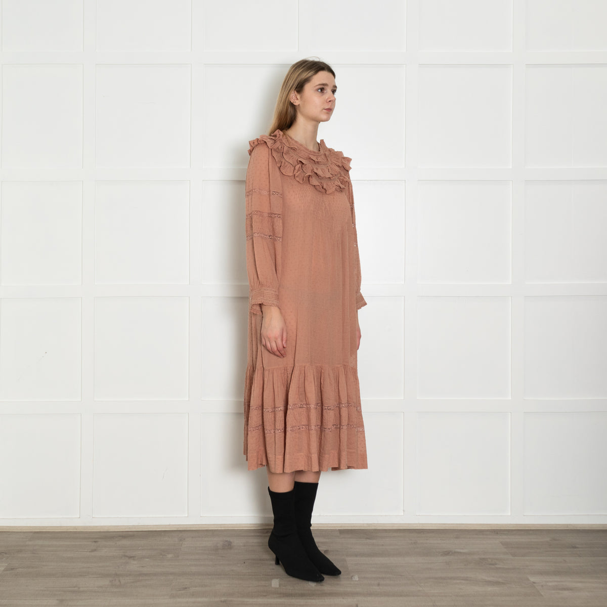 Doen Blush Cotton Frilled Dress