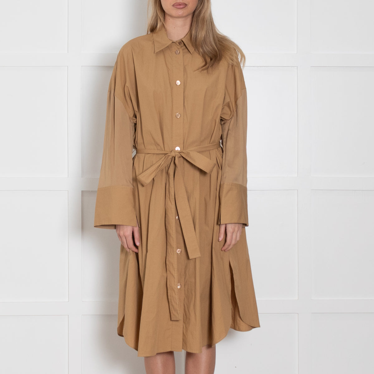 Joseph Camel Darwin Shirt Dress With  Belt