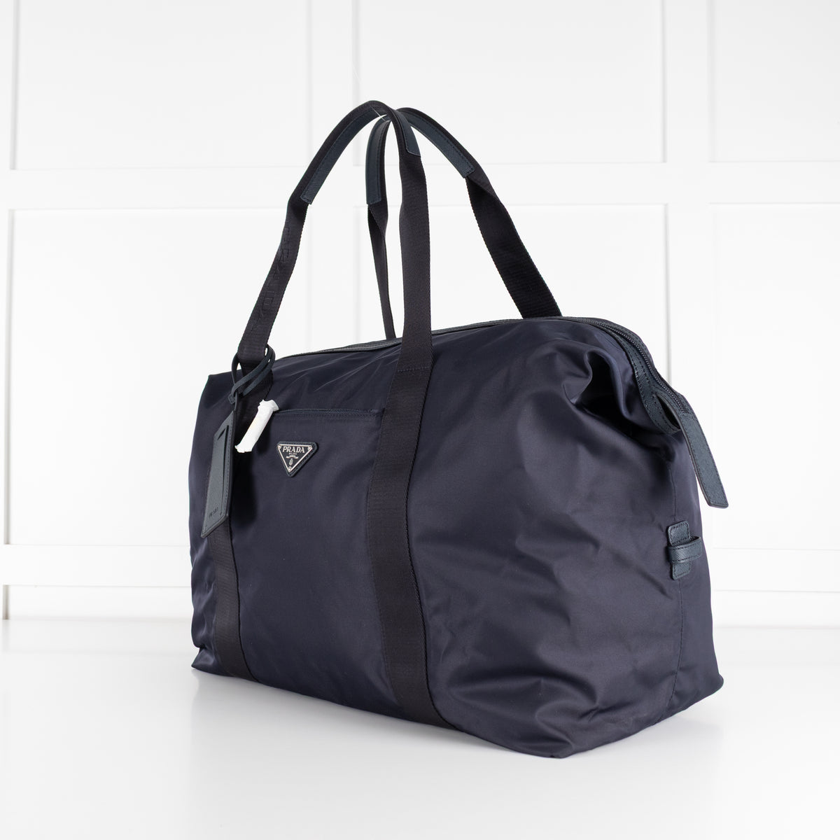 Prada Navy Re-Nylon and Saffiano Leather Duffle Bag