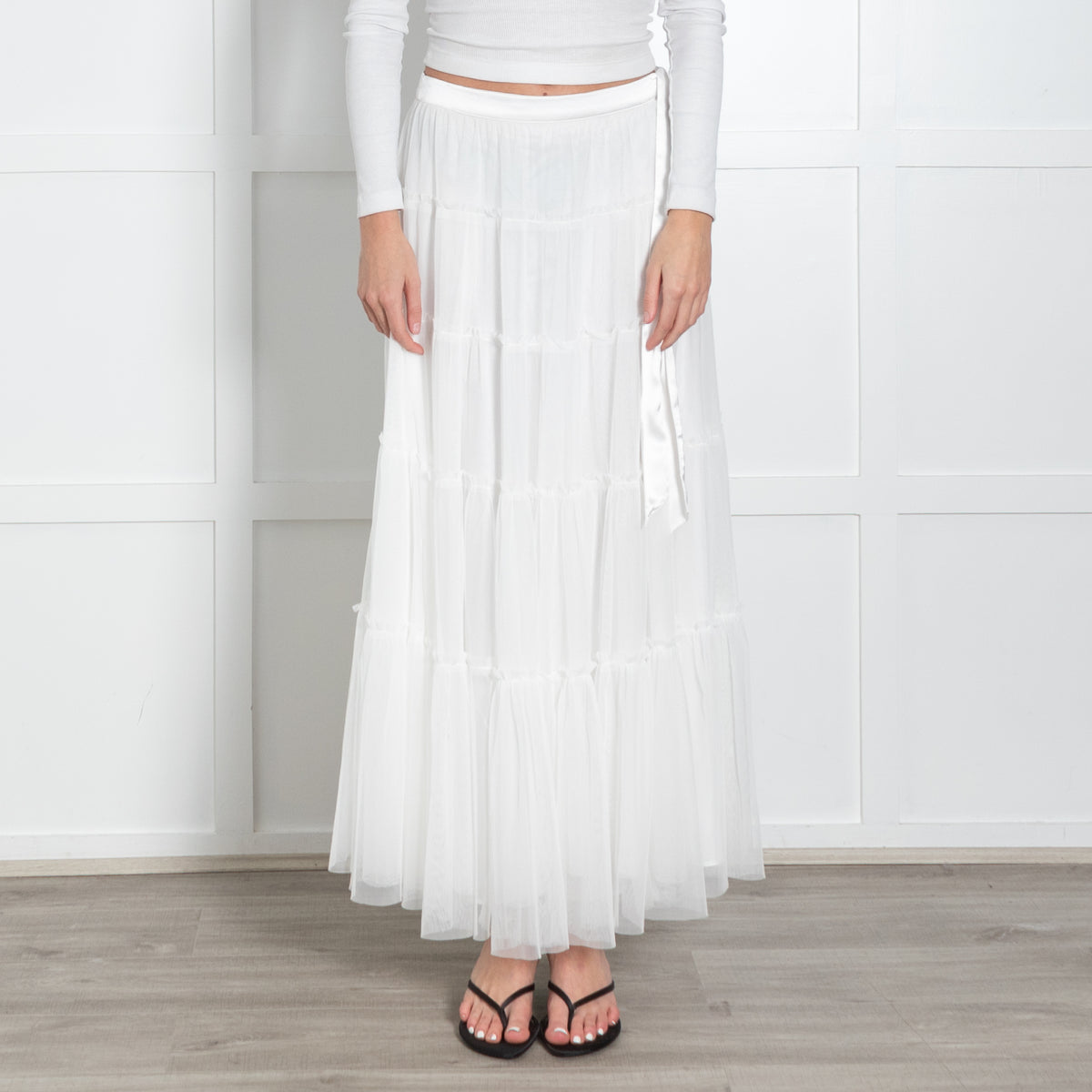 Love Shack Fancy White Tulle Net Skirt