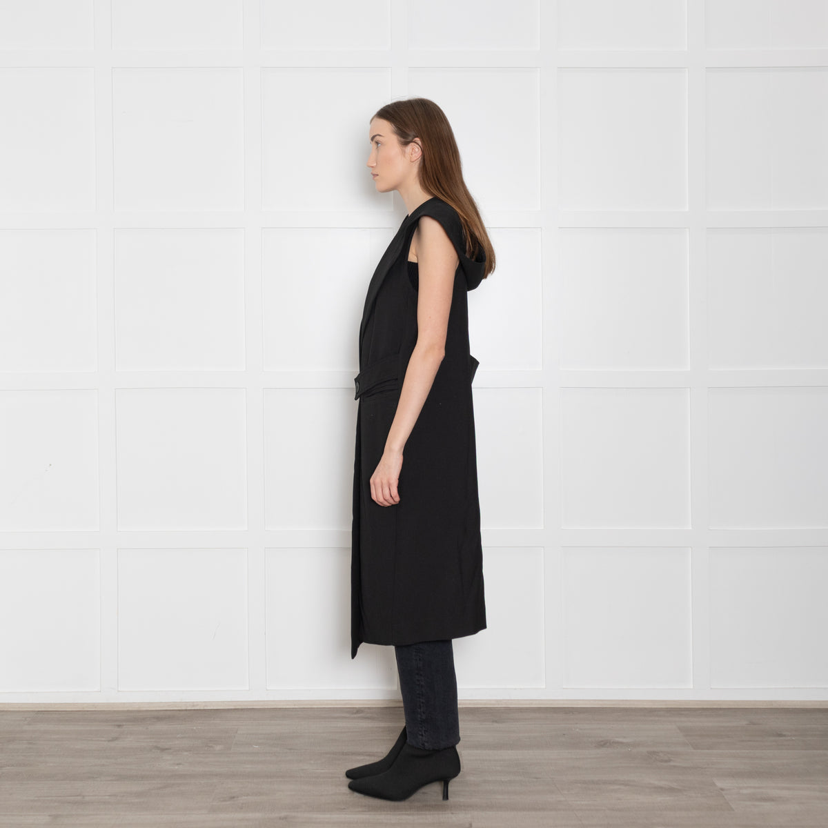 Ania Schierholt Black Hooded Gilet