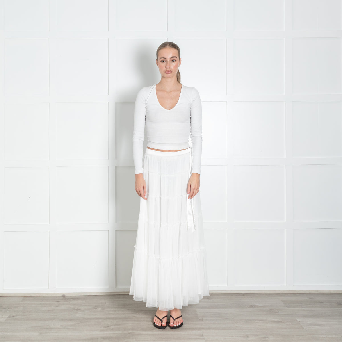 Love Shack Fancy White Tulle Net Skirt