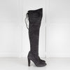 Stuart Weizman Grey Stretch Over Knee Boots