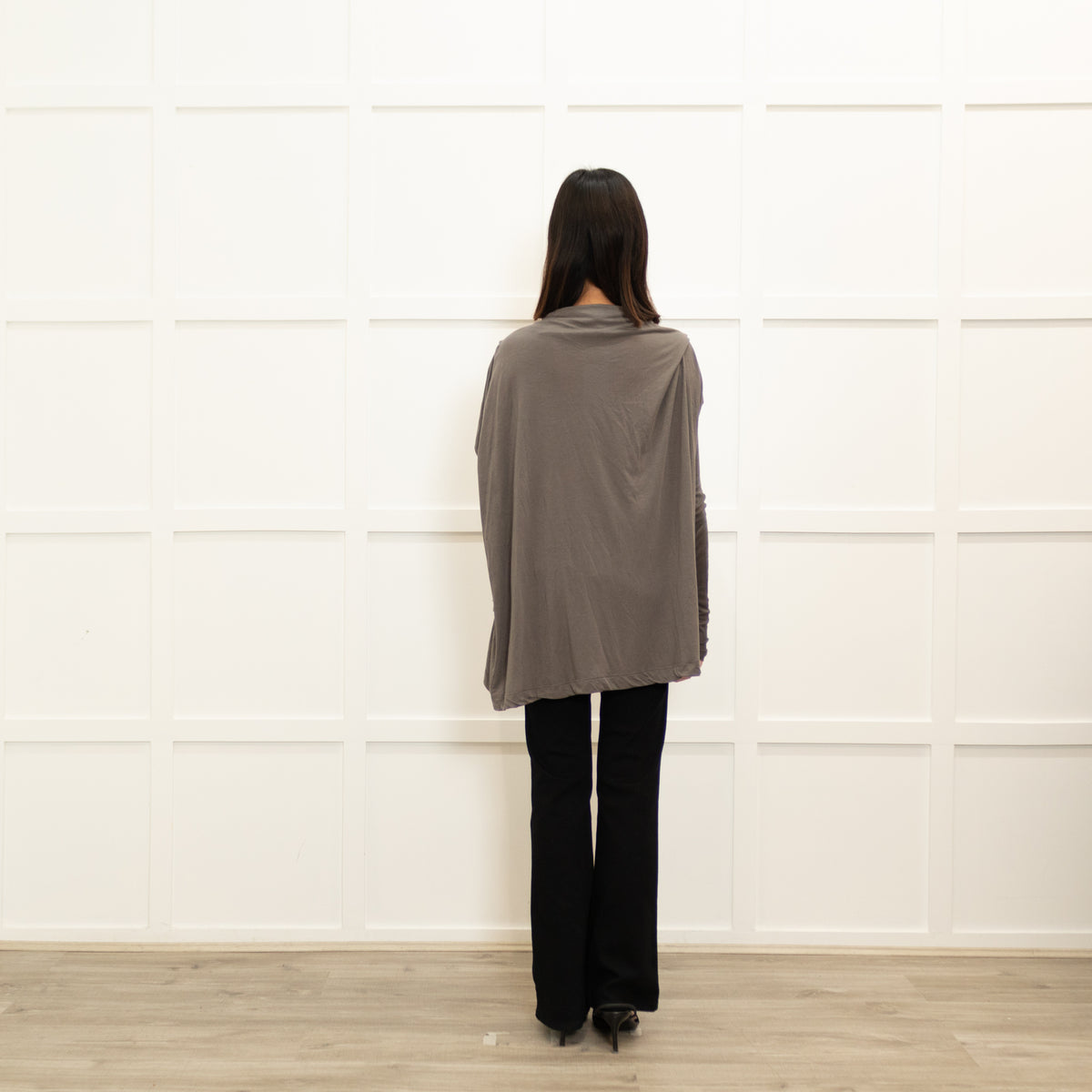 Rick Owens Grey Oversized Long Sleeve Top