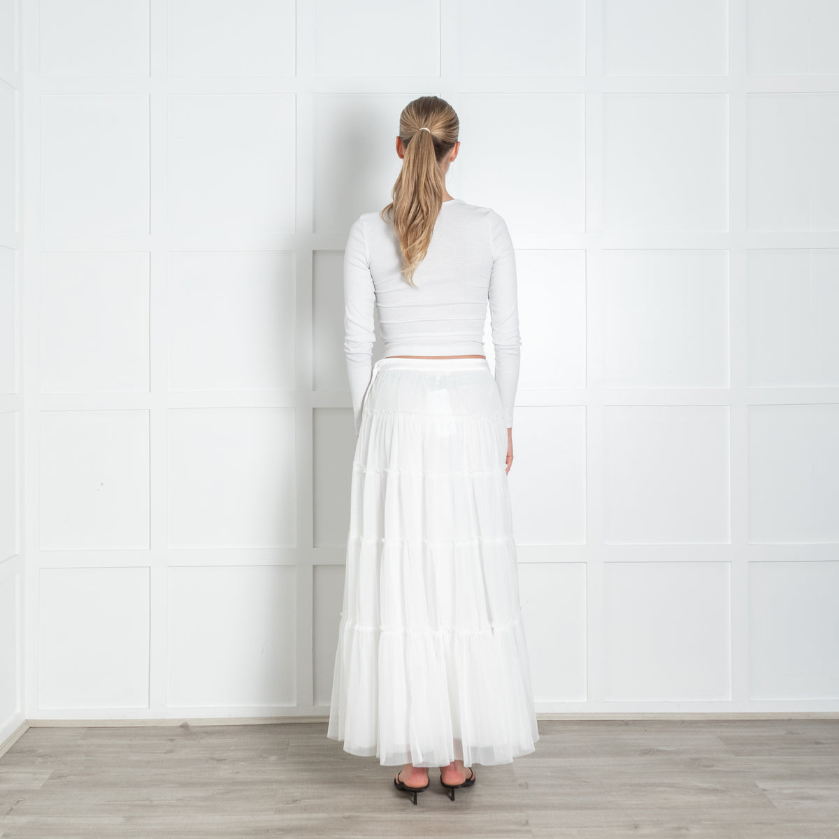 Love Shack Fancy White Tulle Net Skirt