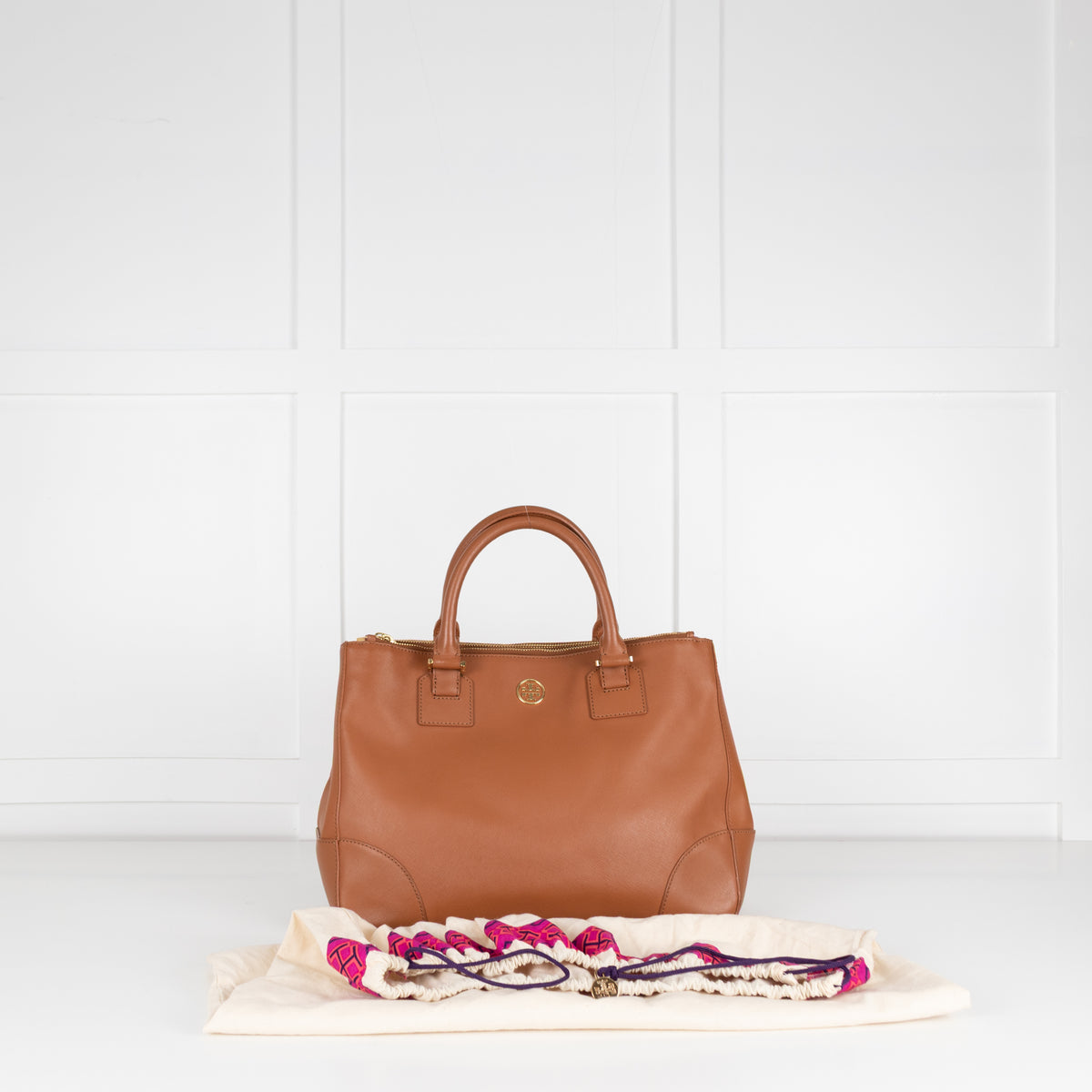 Tory Burch Robinson Tan Bag W/Long Strap