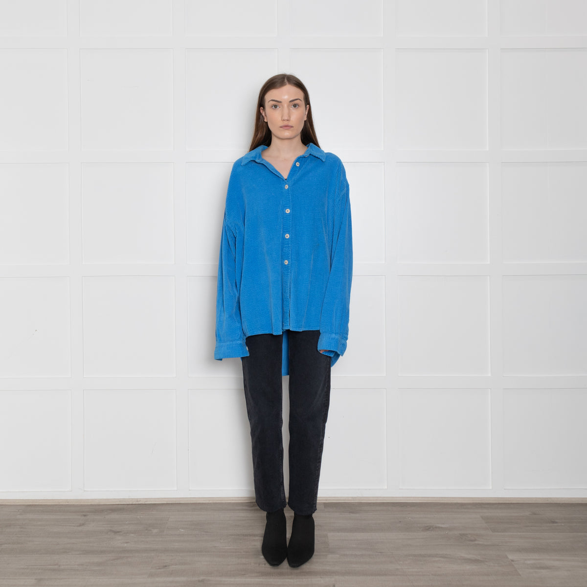 American Vintage Bright Blue Corduroy Shacket