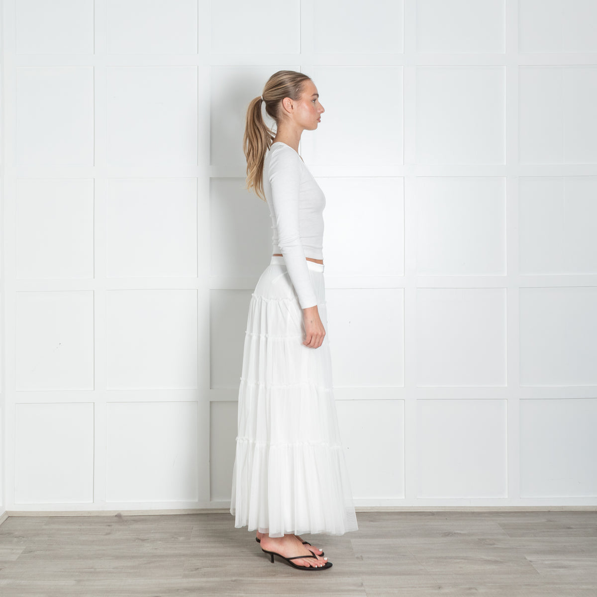 Love Shack Fancy White Tulle Net Skirt