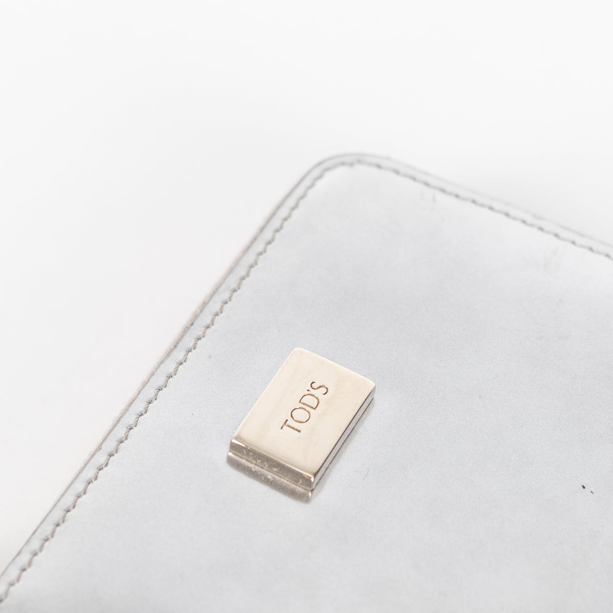 Tod's Silver Patent Leather Small Wallet