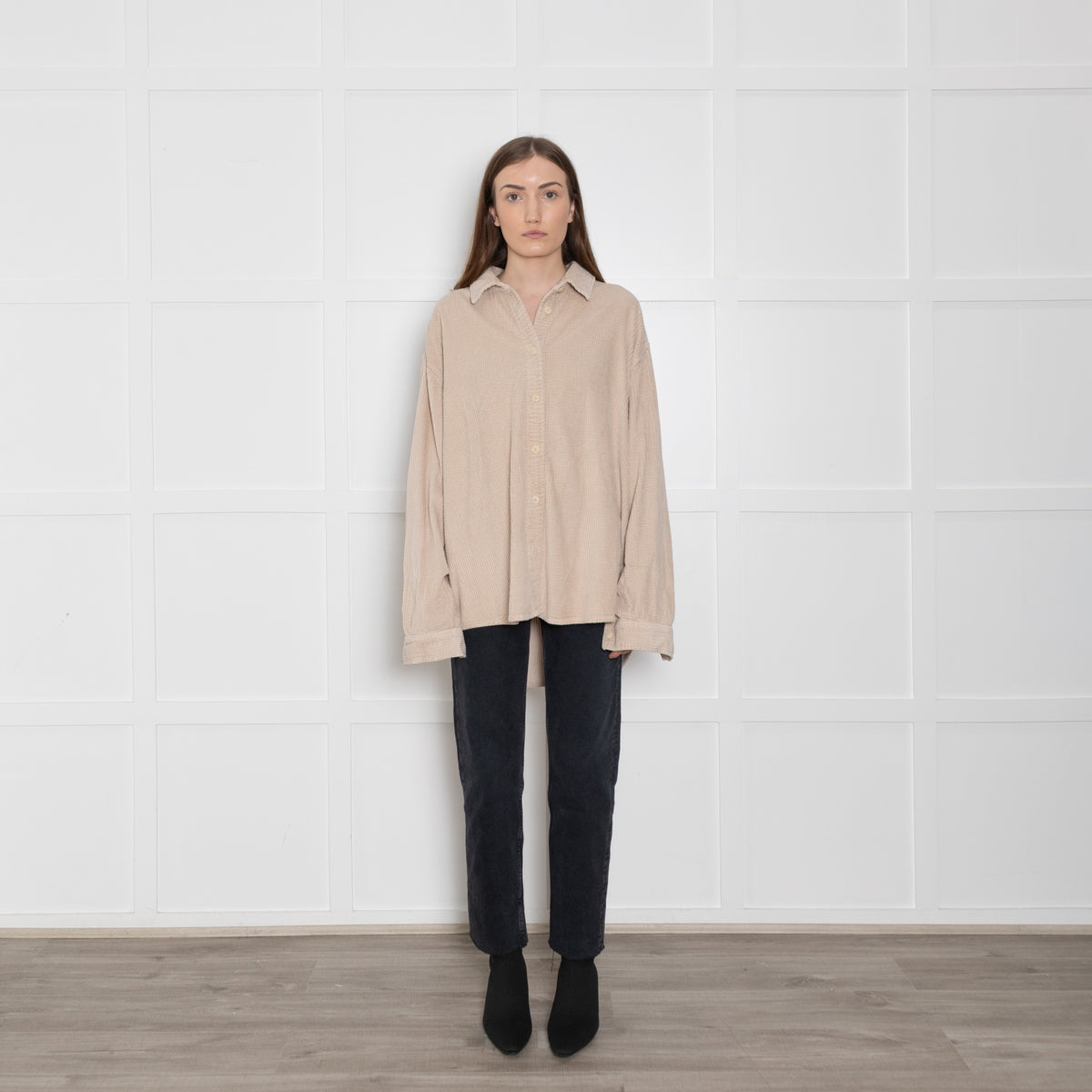 American Vintage Beige Corduroy Shacket