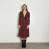 Reformation Burgundy Micro Flower Wrap Dress