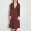 Reformation Burgundy Micro Flower Wrap Dress
