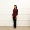 Ba&Sh Dark Red Black Zebra Print Sheer Blouse