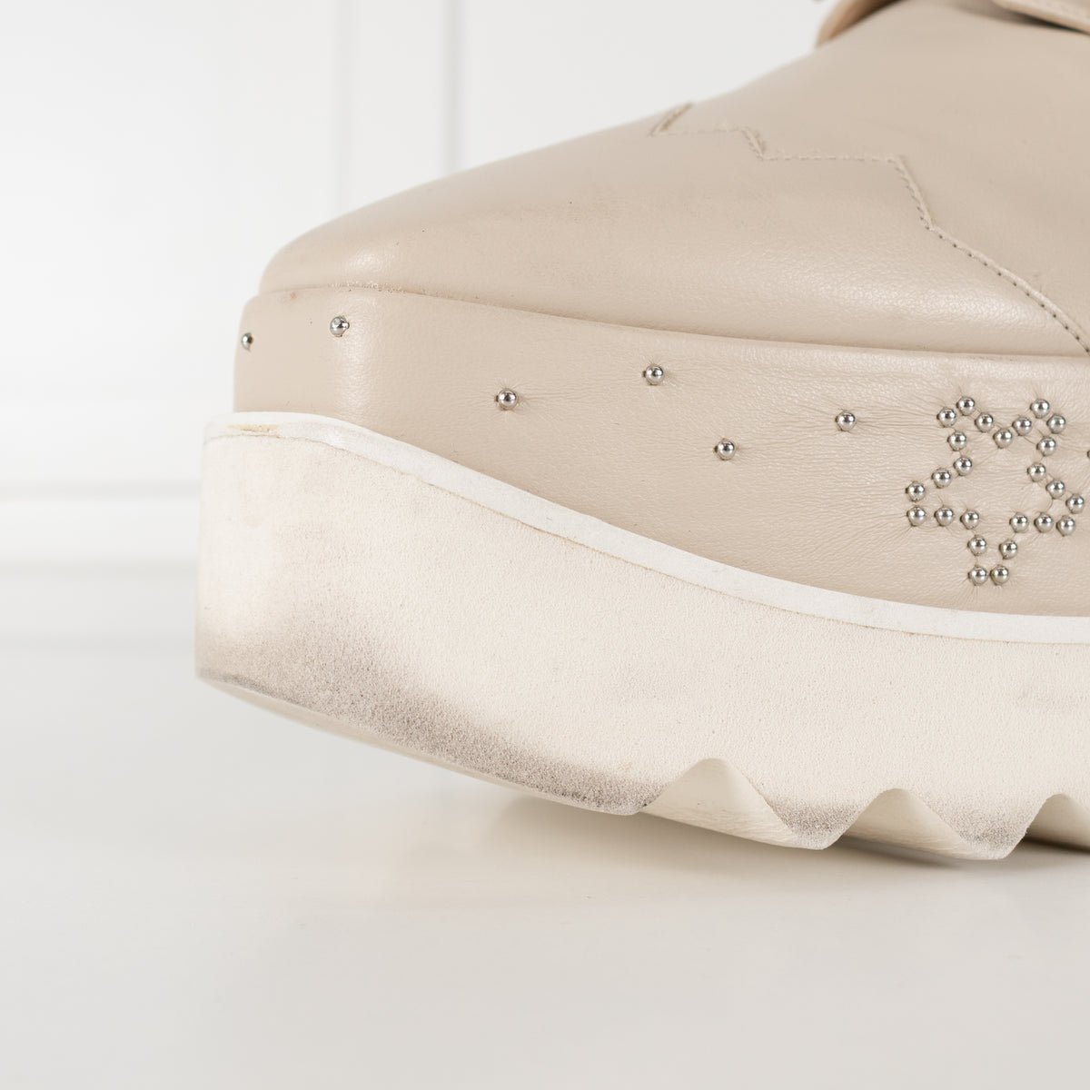 Stella McCartney Butter Cream Elyse Lace Up Platform Shoes
