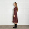 Reformation Burgundy Micro Flower Wrap Dress