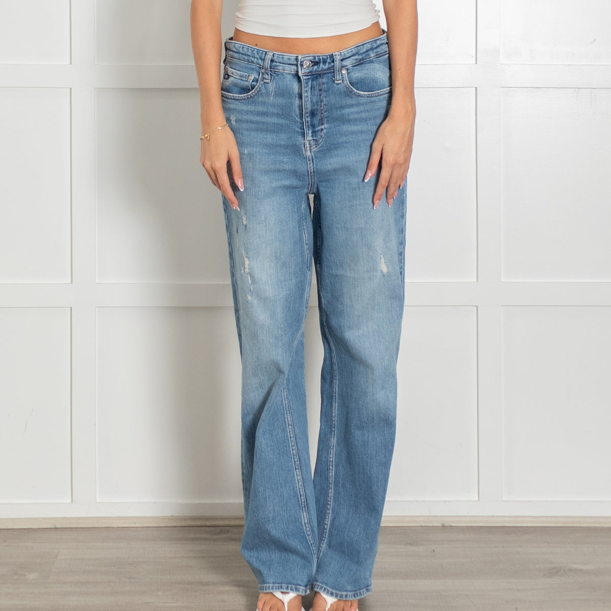 Adriano Goldschmied New Alexxis Wide Leg Blue Jeans