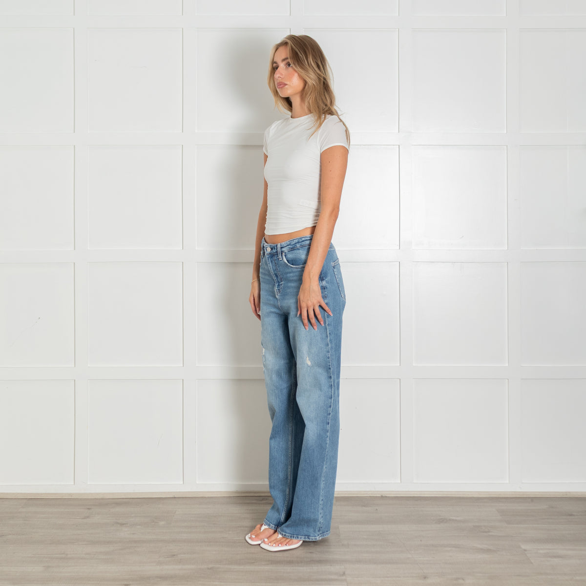 Adriano Goldschmied New Alexxis Wide Leg Blue Jeans