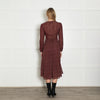 Reformation Burgundy Micro Flower Wrap Dress