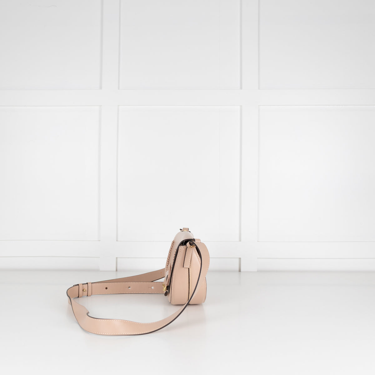 Gianni Chiarini Beige Leather Small Flap Crossbody Bag