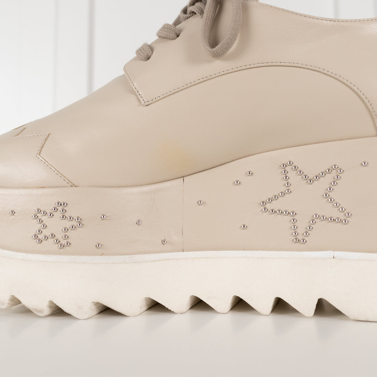 Stella McCartney Butter Cream Elyse Lace Up Platform Shoes