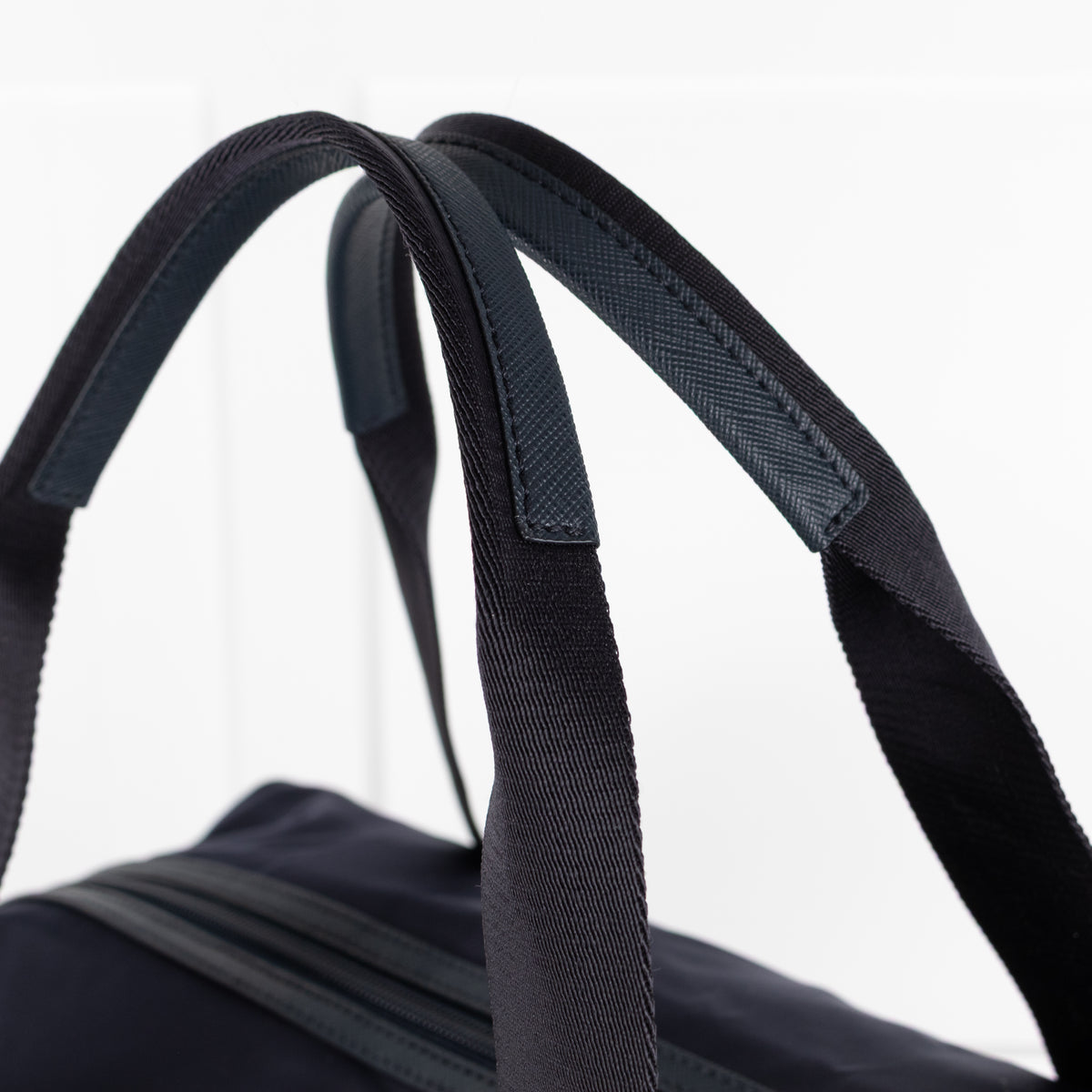 Prada Navy Re-Nylon and Saffiano Leather Duffle Bag