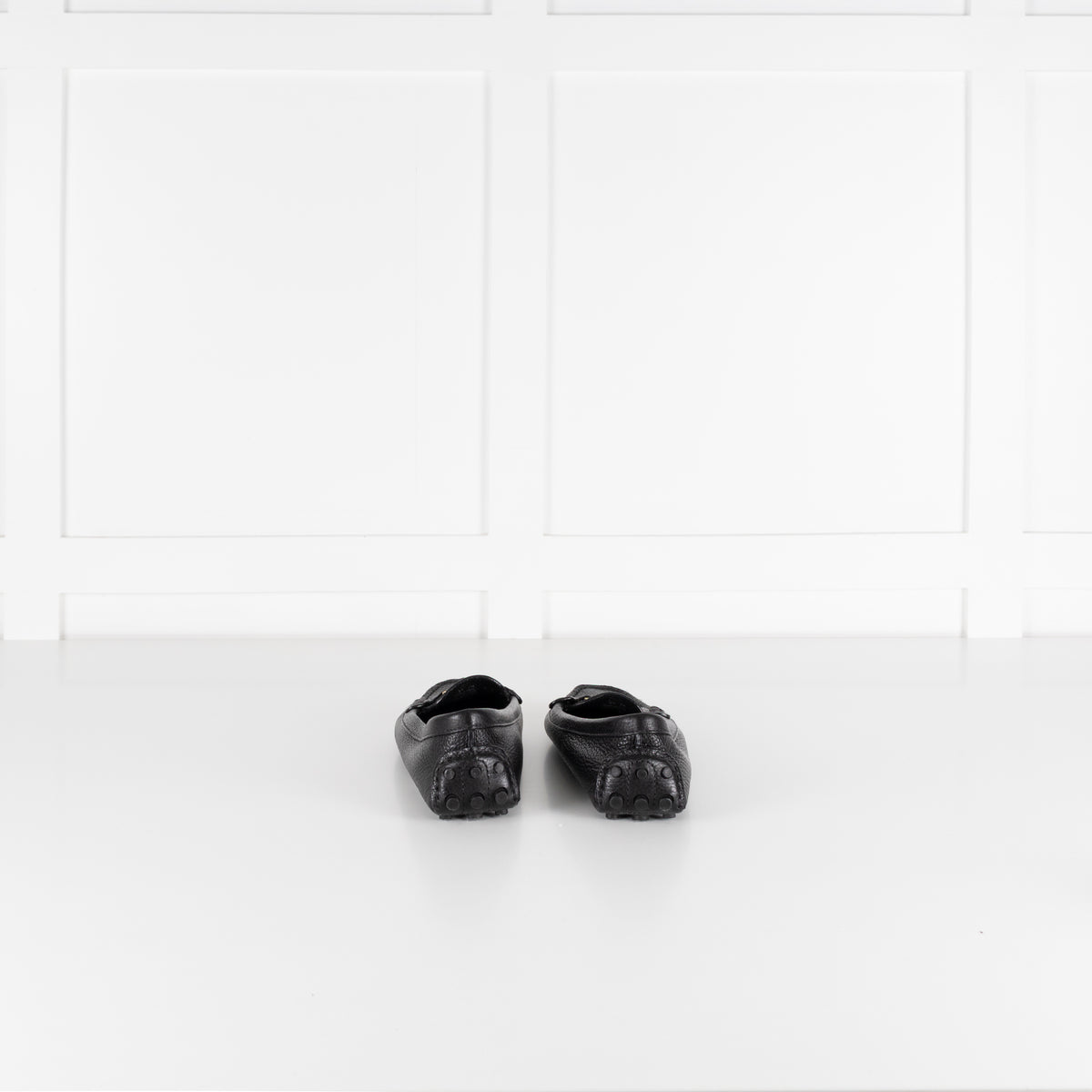 Tory Burch Black Grainy Leather Driving Shoes