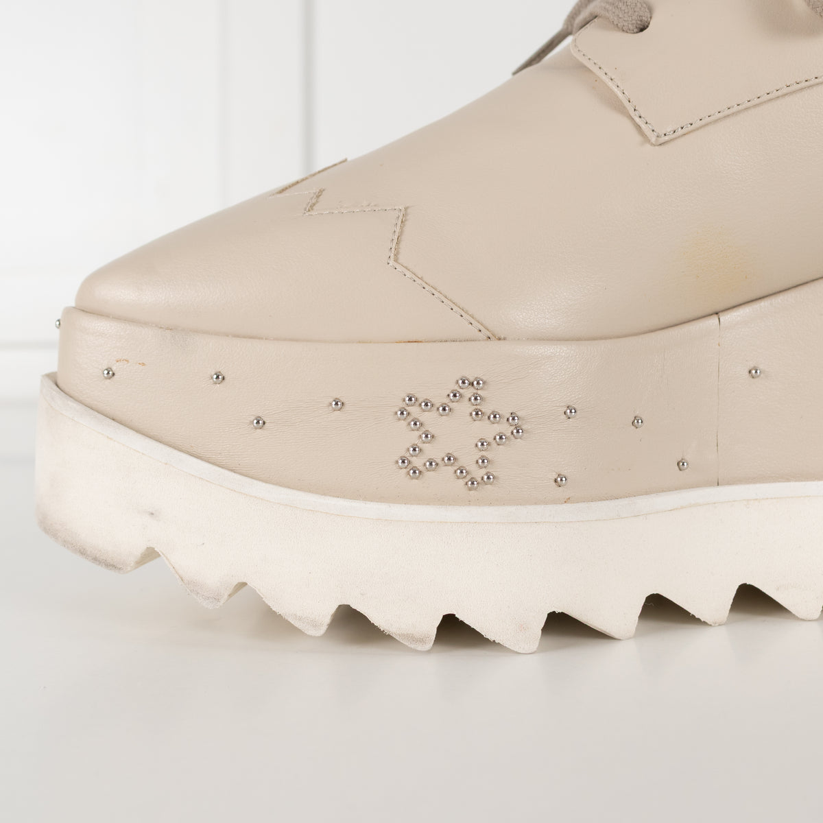 Stella McCartney Butter Cream Elyse Lace Up Platform Shoes