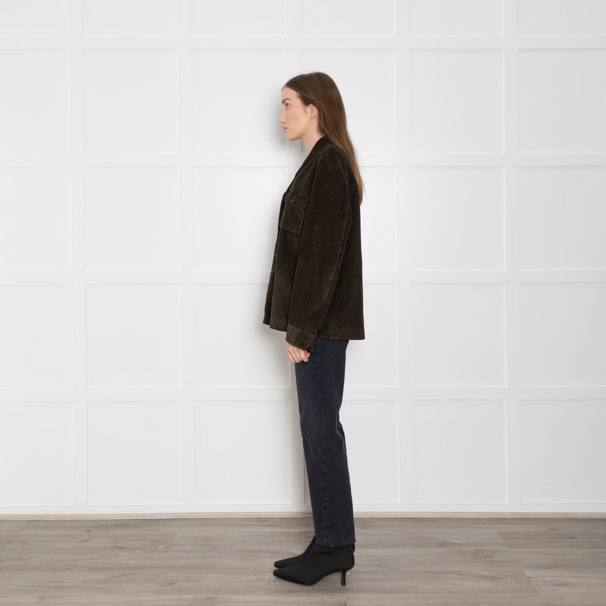 Weekend Max Mara Dark Green Corduroy Shacket