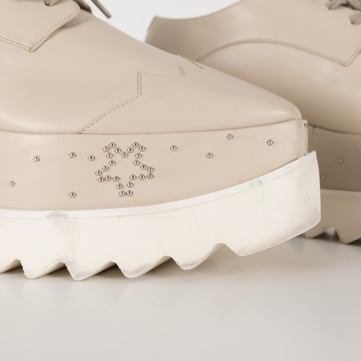 Stella McCartney Butter Cream Elyse Lace Up Platform Shoes